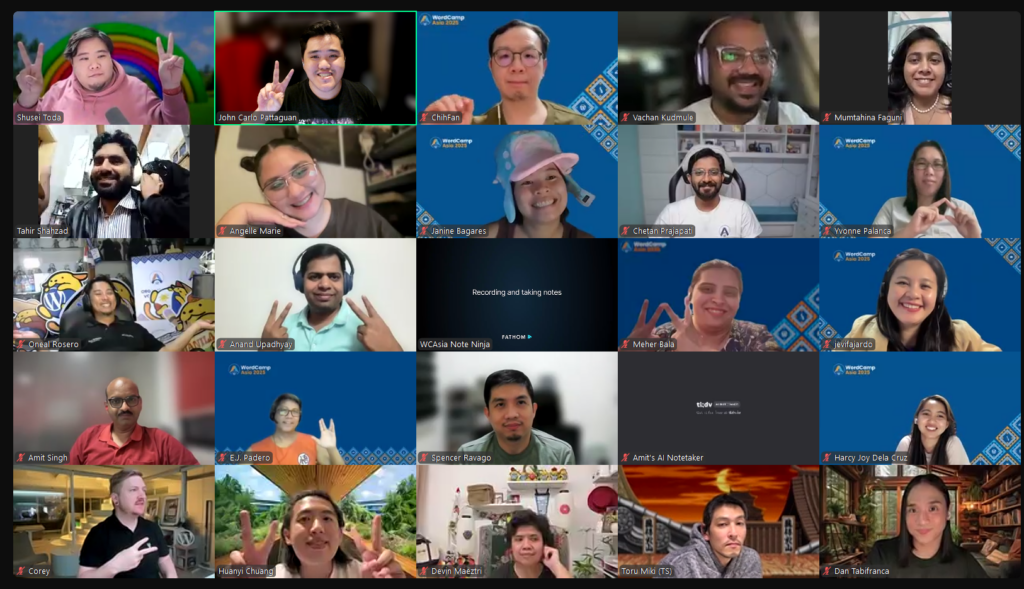 Screenshot from Last Townhall Meeting of WordCamp Asia 2025