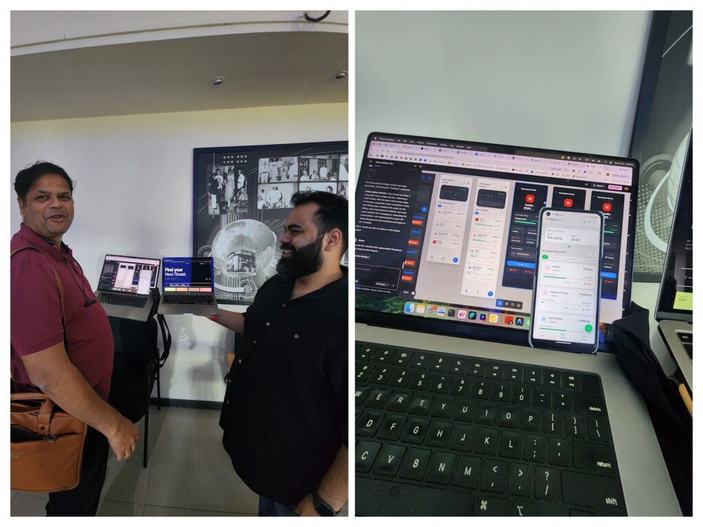 Tripad and Deepak showing Demo of Antigravity and Stitch by Google